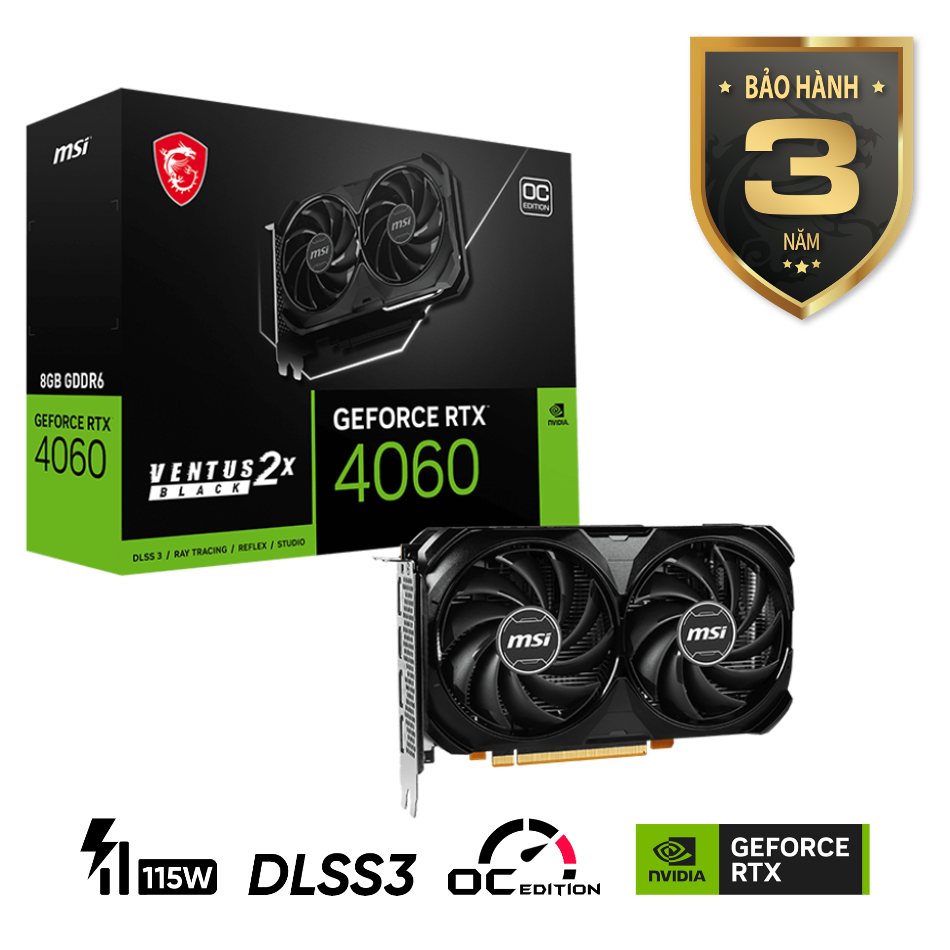MSI GeForce RTX 4060 VENTUS 2X BLACK 8G OC